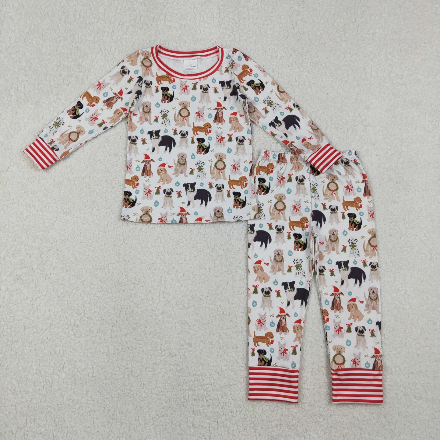 Baby Kids Toddler Long Sleeves Dogs Shirt Pants Christmas Pajamas Set RTS
