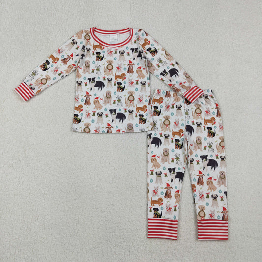 Baby Kids Toddler Long Sleeves Dogs Shirt Pants Christmas Pajamas Set RTS