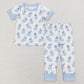 BSPO0237 Baby Boy Short Sleeves Shirt Pants Easter Rabbit Set Pajamas