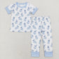 LR0837 Baby Boy Easter Long Sleeves Rabbit Zipper Romper