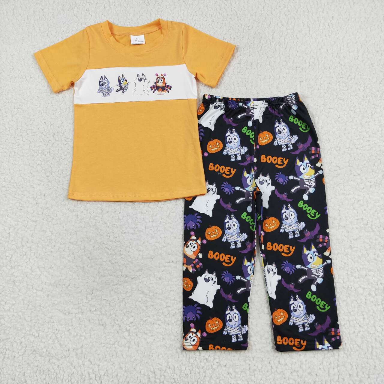 Baby Boy Girl Short Sleeves Halloween Dogs Sibling Romper Set