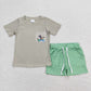 Baby Girl Sleeveless Duck Pockets Tunic Green Plaid Shorts Set RTS