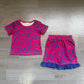 Baby Girls Kids Short Sleeves Leopard Shirt Pockets Shorts Summer Set Clothes RTS