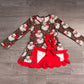 ( No moq ) Preorder Baby Girls Kids Long Sleeves Christmas Santa Leopard Bows Scallop Dress Yoga Active Clothes