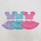 Baby Girl Short Sleeves Tops Ruffle Skirt Shorts Skort Sibling Yoga Active Wear Set RTS