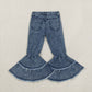 Baby Girls Kids Double-layered Bell Denim Pants Jeans RTS