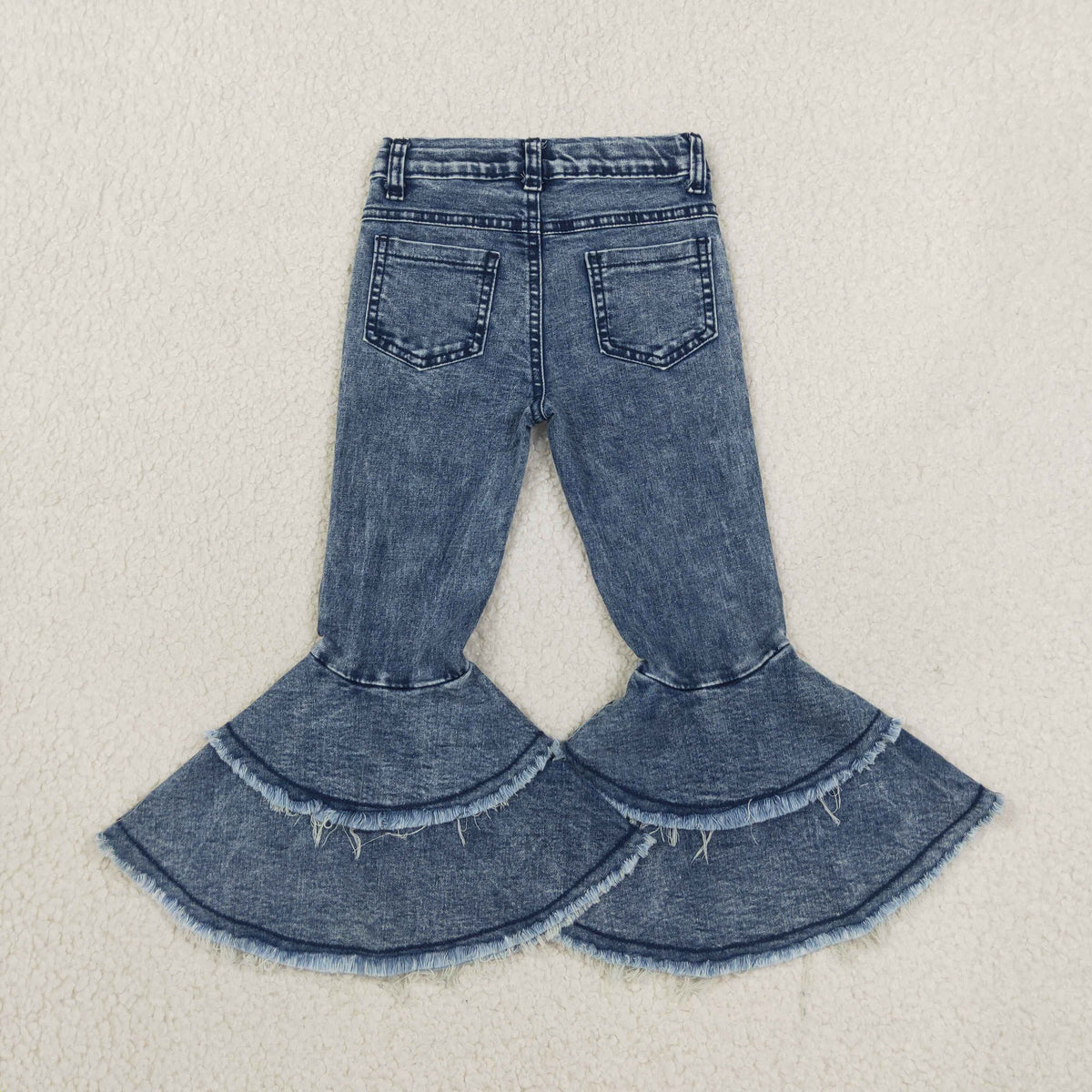 Baby Girls Kids Double-layered Bell Denim Pants Jeans RTS