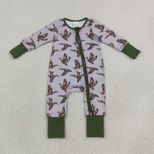 Baby Boys Infant Long Sleeves Camo Ducks Zipper Footie Sleeper Romper Clothes RTS