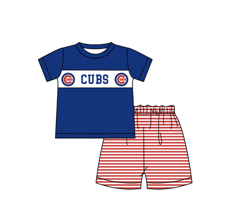 ( Moq 5 Each Style ) Baby Boys Girls Kids Short Sleeves Team Sibling Blue Romper Dress Set
