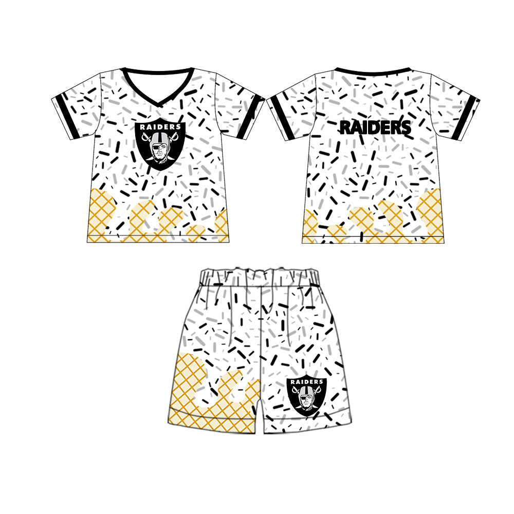 (Moq 5) Baby Boy Short Sleeves Shirt Shorts Set Team Clothes