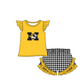 ( Moq 5 Each Style ) Baby Boys Girls Kids Yellow Stripes Team Sibling Rompers Sets