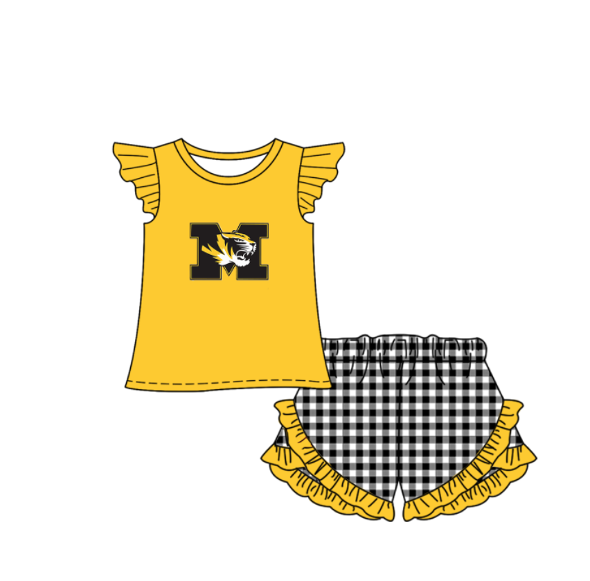( Moq 5 Each Style ) Baby Boys Girls Kids Yellow Stripes Team Sibling Rompers Sets