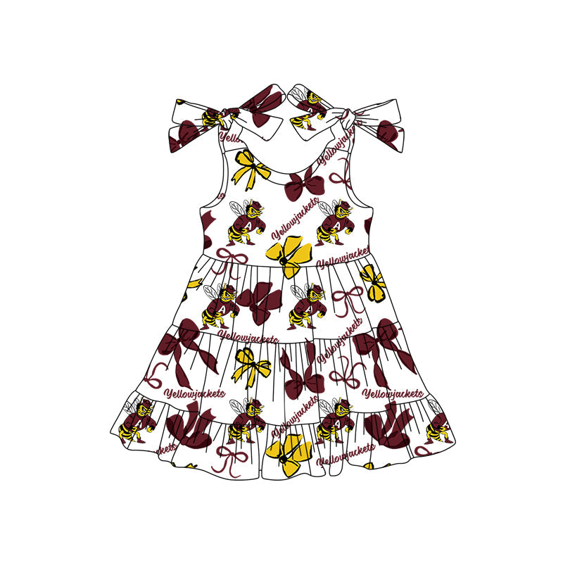 ( Moq 5 each style ) Baby Boy Girl  Team Cheer Bows Sibling Shirt Dress Set 8.2