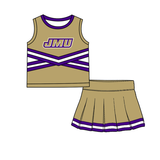 ( Moq 5 ) Baby Girls Kids Sleeveless Vest Skirt Shots Team Set Clothes
