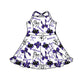 ( Moq 5 each style ) Baby Boy Girl Team Cheer Sibling Shirt Purple Bows Dress Set 8.18