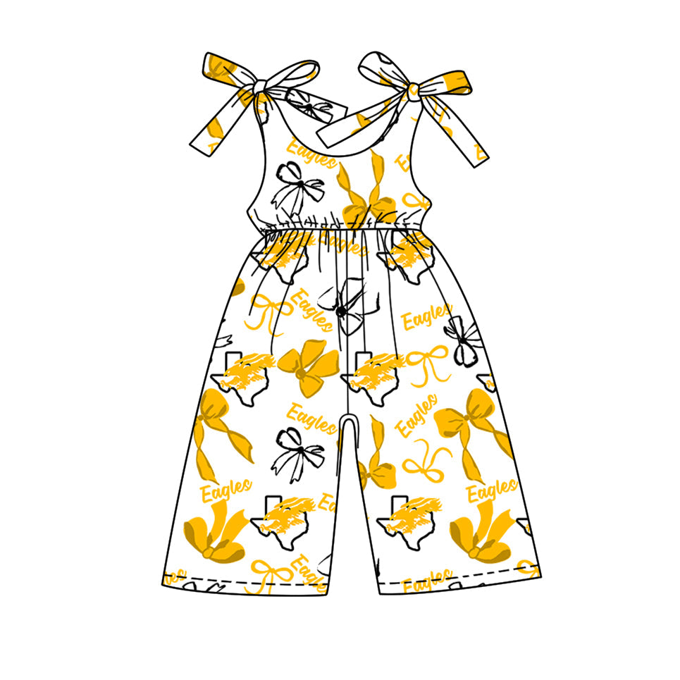 ( Moq 5 each style ) Baby Boy Girl Team Cheer Sibling Shirt Yellow Bows Jumpsuit Dress Set 8.1