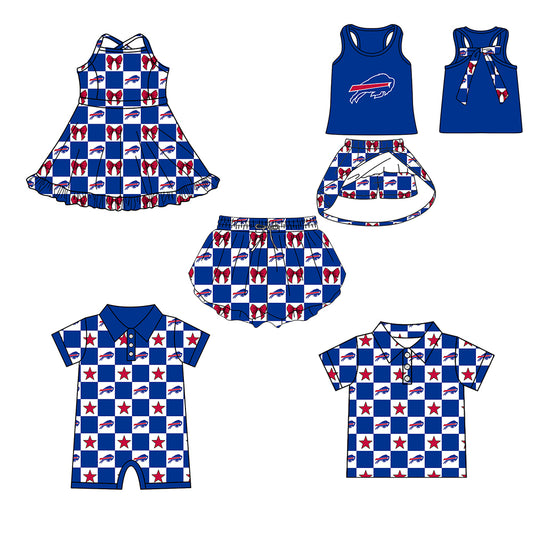 ( Moq 5 Each Style ) Baby Boys Girls Toddler Bull Bows Team Sibling Shorts Dress Shirt Set Summer Clothes