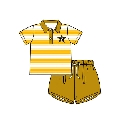 ( Moq 5 each style ) Baby Boy Girl Short Sleeves Team V Sibling Dress Shirt Set 5.5