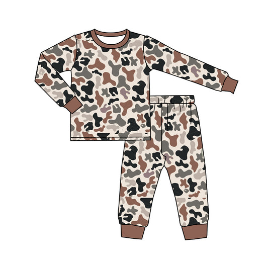 Baby Boy Long Sleeves Camo Shirt Pants Pajamas Set