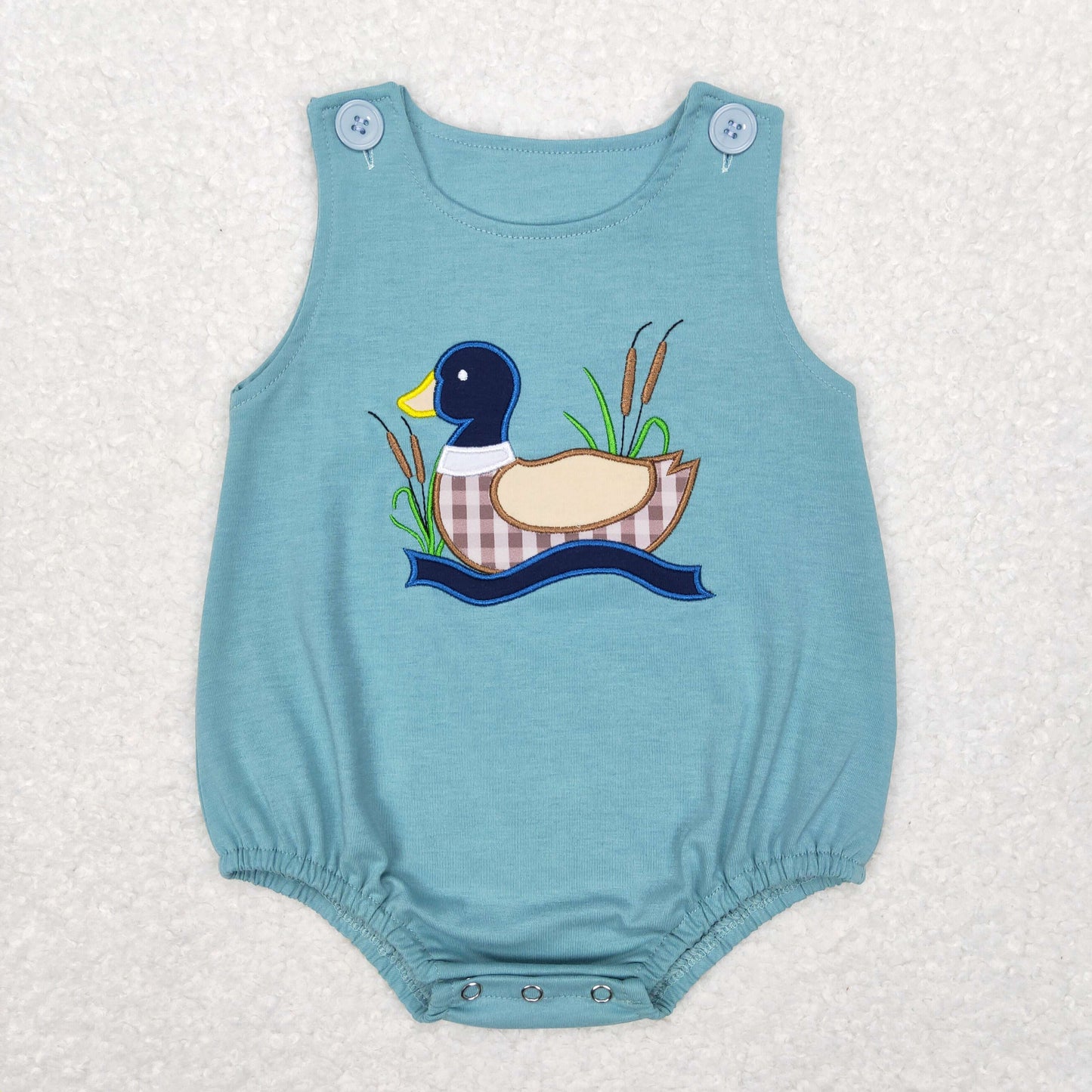 SR0590 Baby Boy Embroidery Duck One Piece Romper