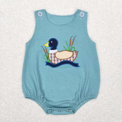 SR0590 Baby Boy Embroidery Duck One Piece Romper