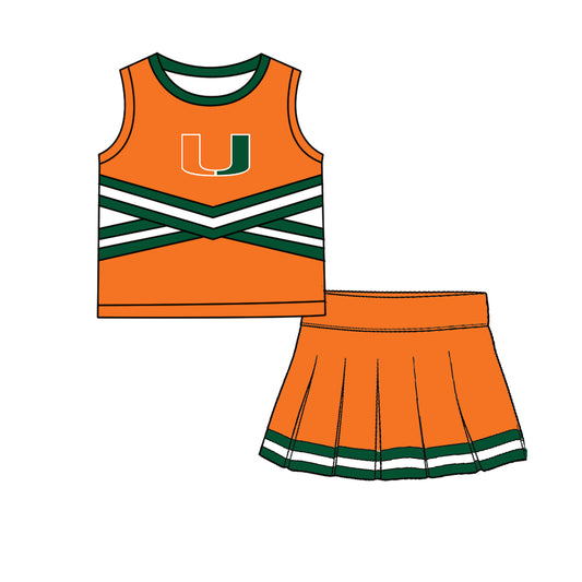 ( Moq 5 ) Baby Girls Kids Sleeveless Vest Skirt Shots Team Set Clothes