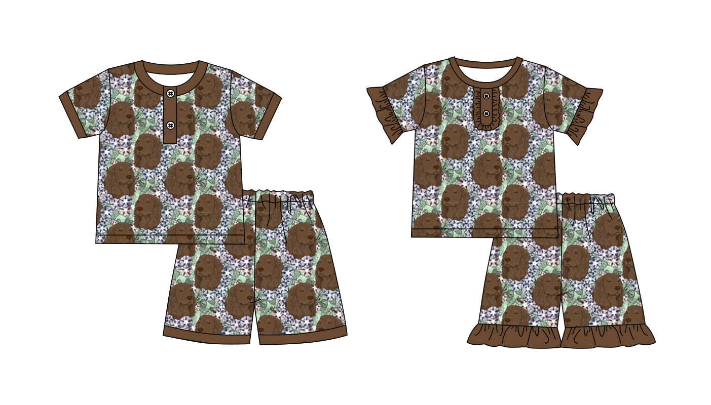 Baby Boy Girl Short Sleeves Dogs Sibling Pajamas Set ( Moq 5 Each Style ) 2.18