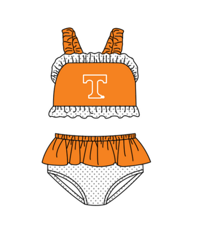 ( Moq 5 Each Style ) Baby Boys Girls Kids Team Sibling Orange Jumpsuits Sets Swimsuits