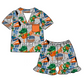 ( Moq 5 each style ) Baby Boy Girl Short Sleeves Team F Sibling Dress Shirt Set 5.6
