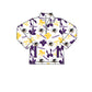 ( Moq 5 each style ) Baby Boy Girl Team Cheer Sibling Shirt Purple Drips Bows Dress Set 8.12