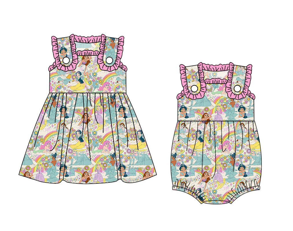 Baby Girl Princess Flower Sibling Romper Dress ( Moq 5 Each Style ) 1.21