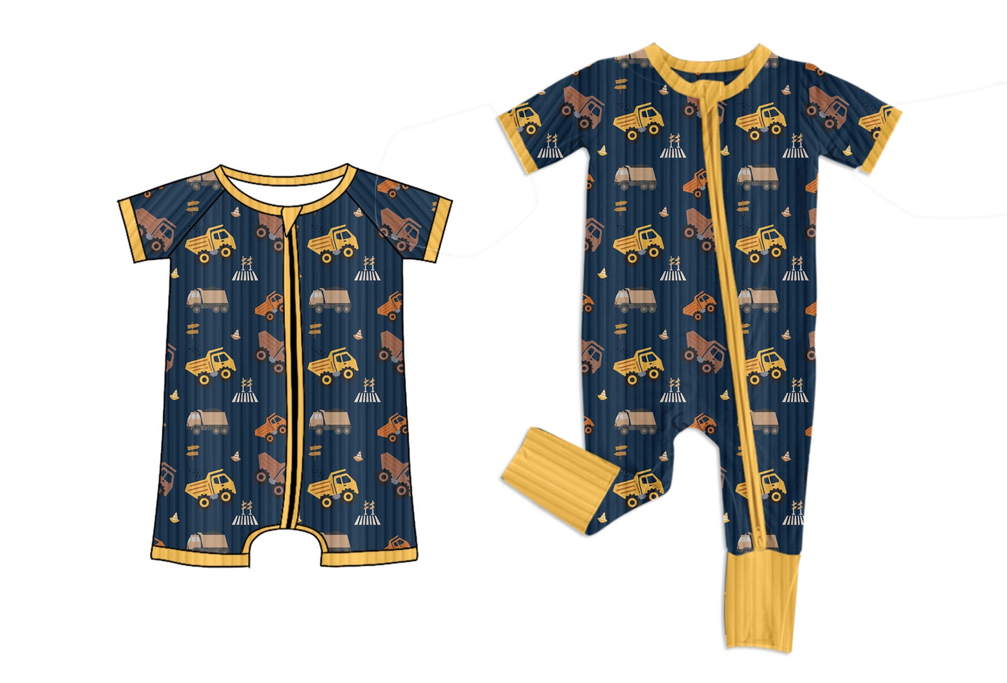 Baby Boy Short Sleeves Sibling Zipper Romper ( Moq 5 Each Style ) 1.25