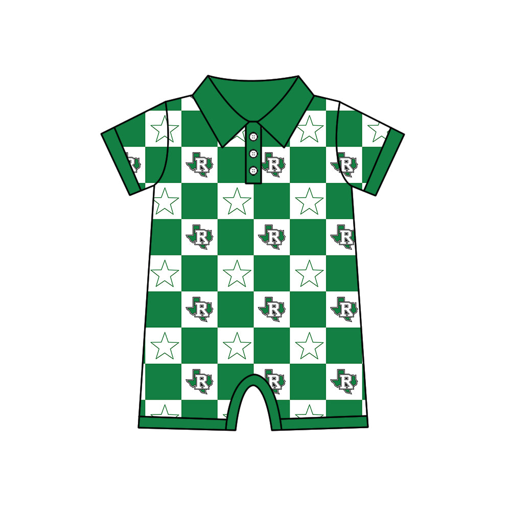 ( Moq 5 Each Style ) Baby Boys Girls Toddler Green Bows Team Sibling Shorts Dress Shirt Set Summer Clothes