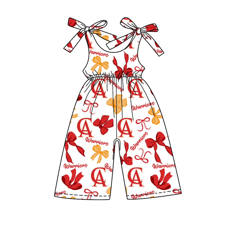 ( Moq 5 each style ) Baby Boy Girl CA Team Cheer Sibling Shirt Bows Jumpsuit Dress Set 7.29