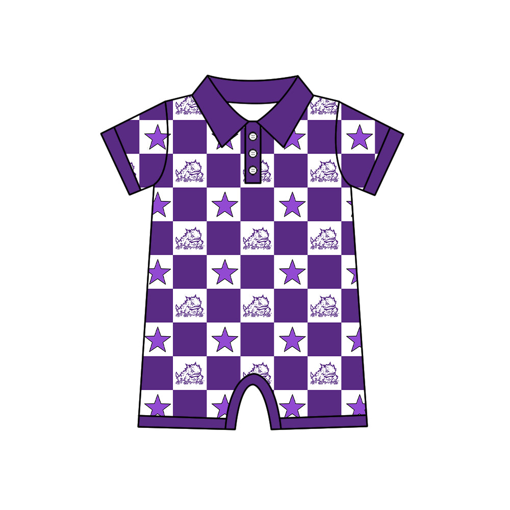 ( Moq 5 Each Style ) Baby Boys Girls Toddler Purple Bows Team Sibling Shorts Dress Sets Clothes