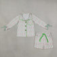 Baby Girls Kids Christmas Tree Bows Buttons Shirt Pockets Shorts Pajamas Set Clothes RTS