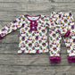 Baby Girl Long Sleeves Mardi Gras Disco Shirt Pants Pajamas Clothes Set RTS