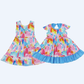 Sibling Baby Girls Toddler Tie Dye Knee Length Dresses Summer Clothes RTS