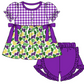 Baby Girl Short Sleeves Mardi Gras Camo Sibling Romper Dress Clothes Set ( Moq 5 Each Design )