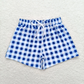 Baby Boy One Piece Blue Plaid Swimsuits Trunks Swimwear