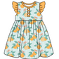 Baby Girl Floral Orange Sibling Romper Dress Clothes Set ( Moq 5 Each Design )