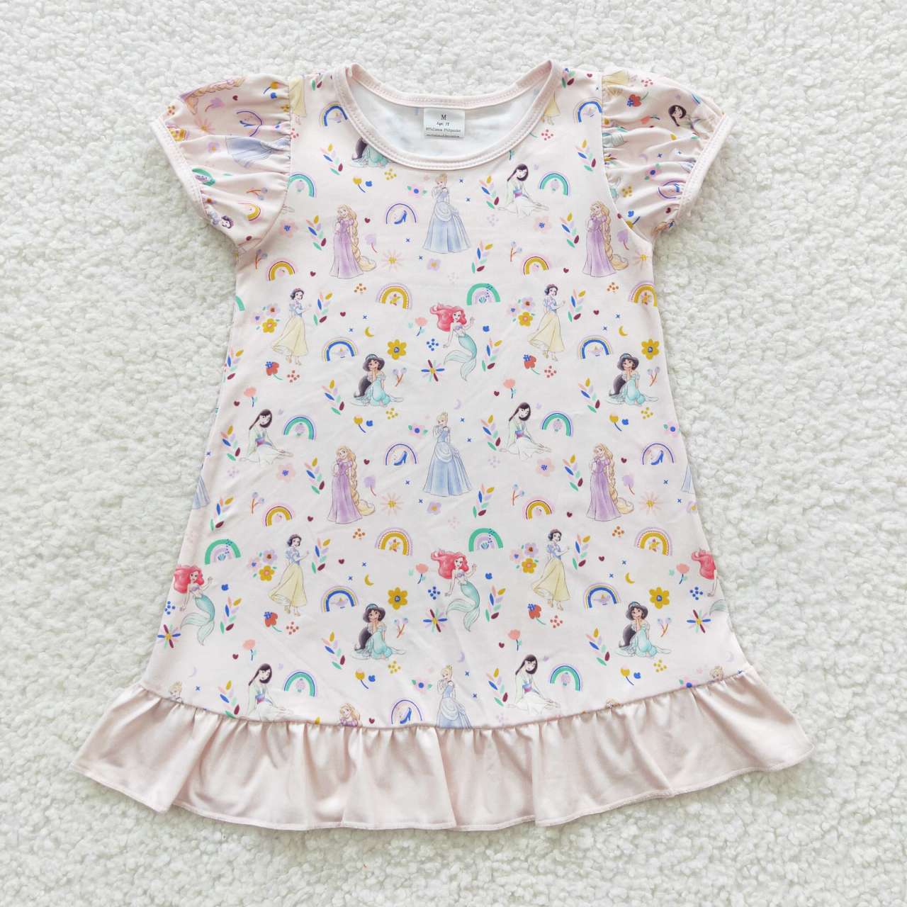 GSD0427 Baby Girl Princess Floral Short Sleeves Dress