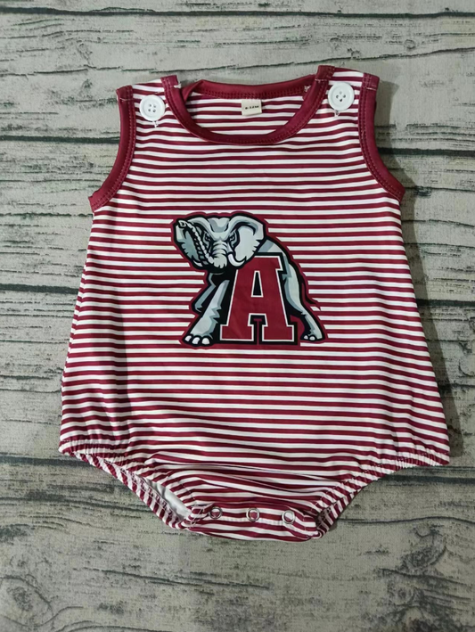 Baby Girl Sleeveless Team Elephant Stripes Romper Moq 5