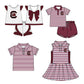 ( Moq 5 each style ) Baby Boy Girl Short Sleeves Team Sibling Dress Shirt Set 5.5