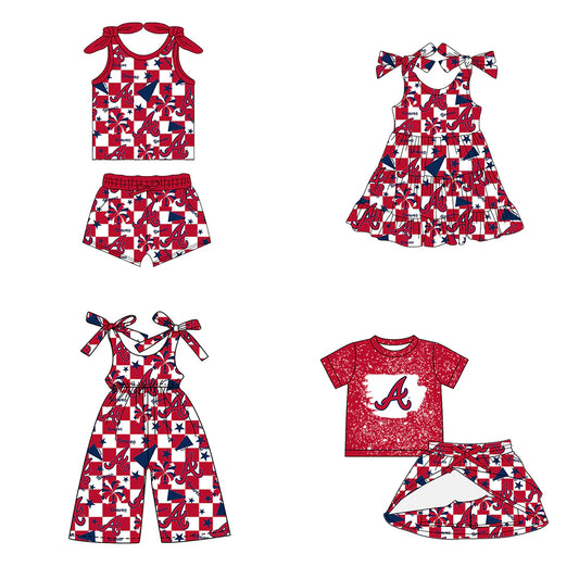 ( Moq 5 each style ) Baby Girl Toddler Cheer Sibling A Team Romper Dress Set 7.16