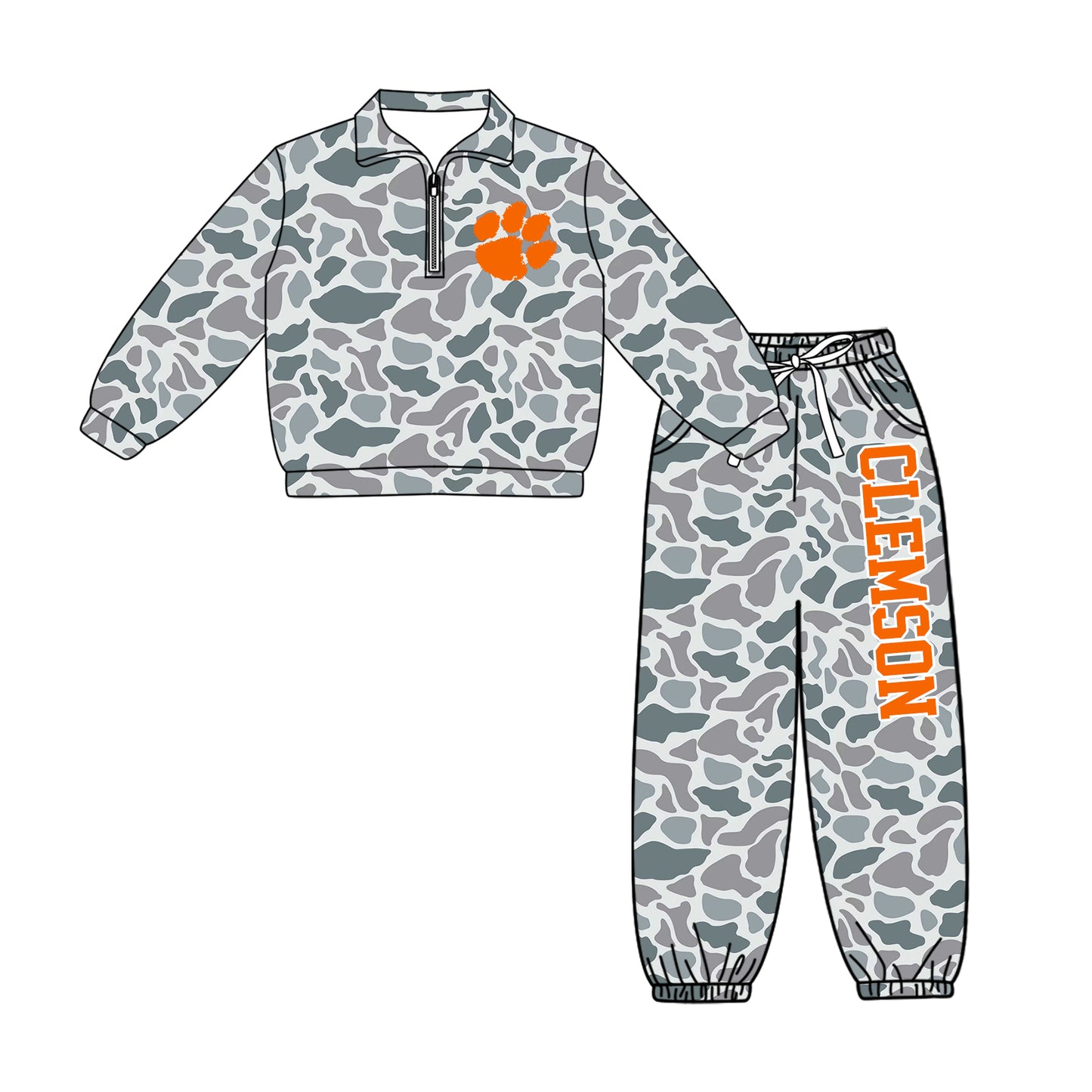 ( Moq 5 ) Baby Boys Toddler Long Sleeves Zipper Pullover Jogger Pants Team Clothes Set