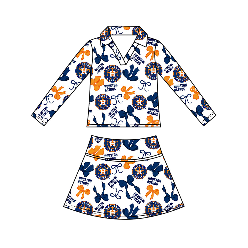 ( Moq 5 Each Style ) Sibling Baby Girls Kids Bows Team Shirt Sets Clothes