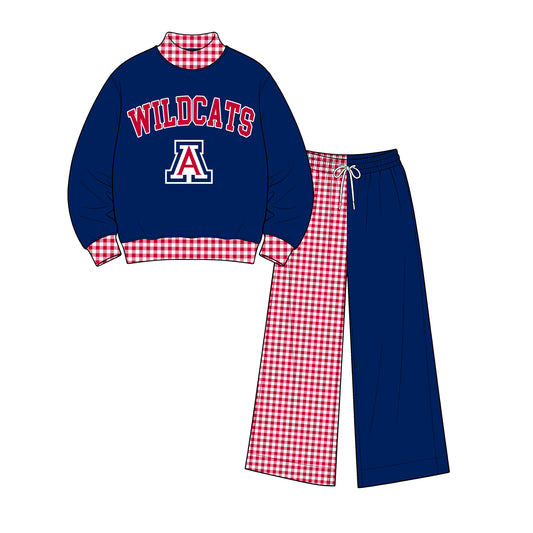 ( Moq 5 ) Baby Girls Kids Long Sleeves Shirt Plaid Pants Team Set Clothes