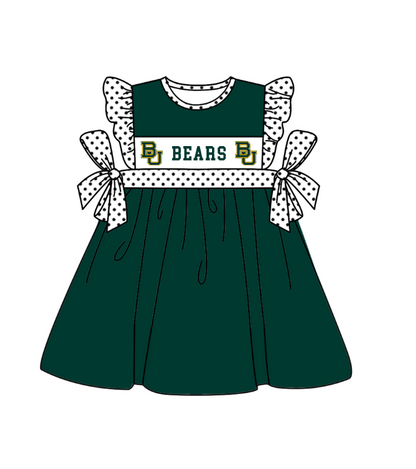 ( Moq 5 Each Style ) Baby Boys Girls Short Sleeves Team Sibling Green Romper Dress Set