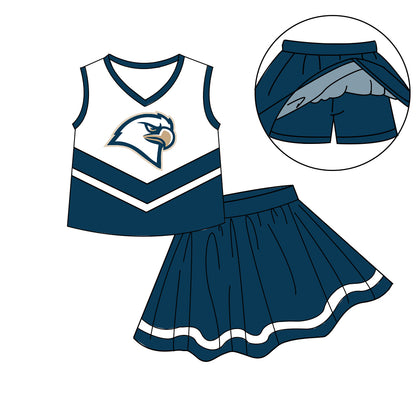 ( Moq 5 each style ) Baby Boy Girl  Team Cheer Sibling Shirt Eagles Bows Jumpsuit Dress Set 7.31